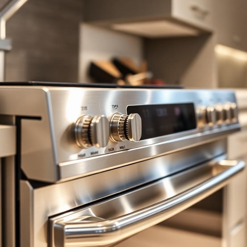 Sparkling stainless steel kitchen appliances