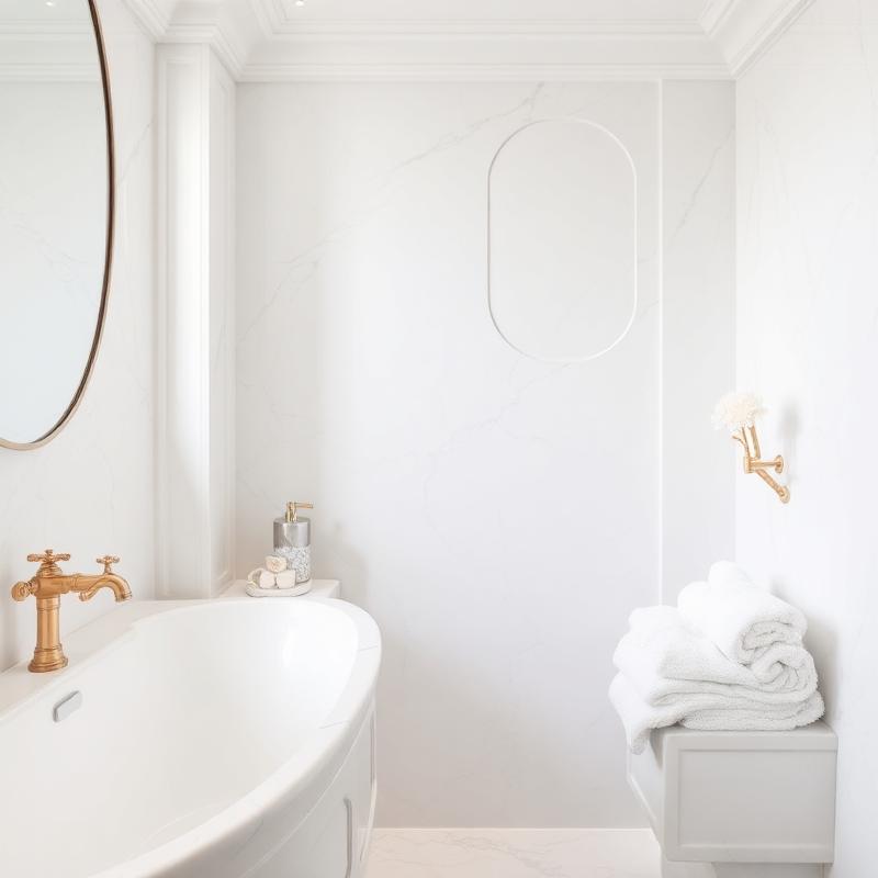 Polished marble bathroom after a deep clean